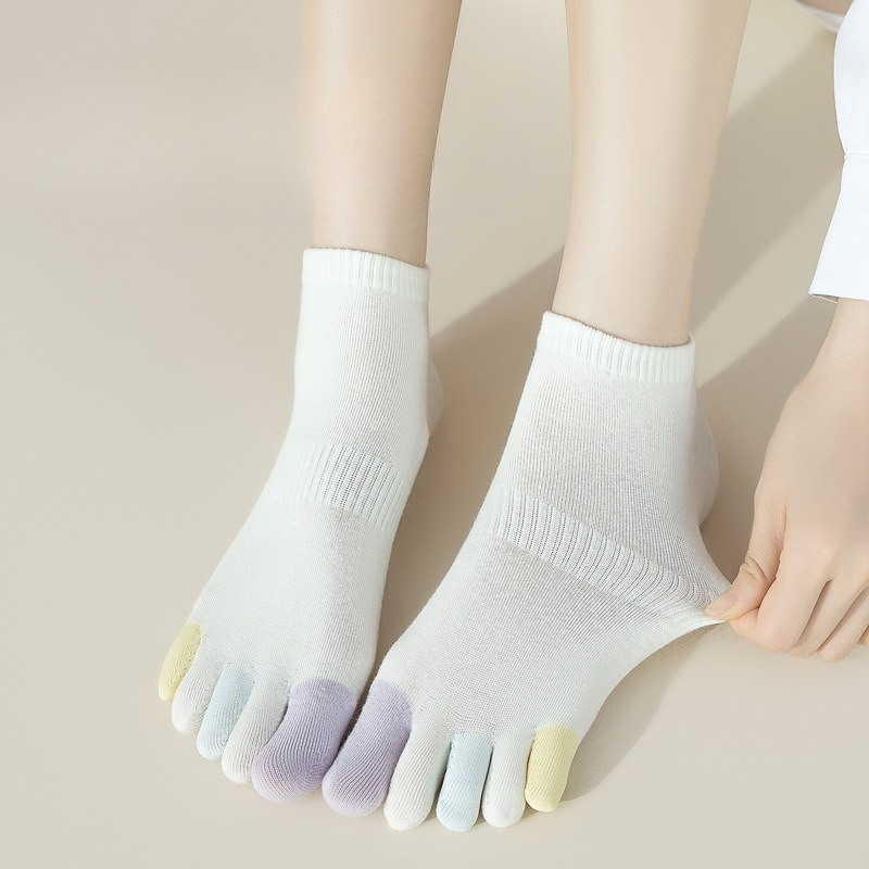 Toe Sock Split - ถุงเท้าแบบแยกนิ้วเท้า 6 คู่ สำหรับฤดูร้อน ระบายอากาศได้ดี ซึมซับเหงื่อ