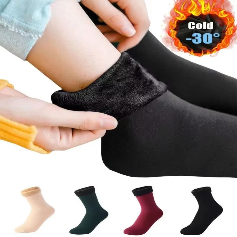Thermal Sock Winter - 1/2/3 คู่ผู้ชายผู้หญิงฤดูหนาวถุงเท้าสั้นถุงเท้าแคชเมียร์ขนสัตว์ถุงเท้าไนลอนกำมะหยี่หิมะบู๊ทส์พื้นบ้าน