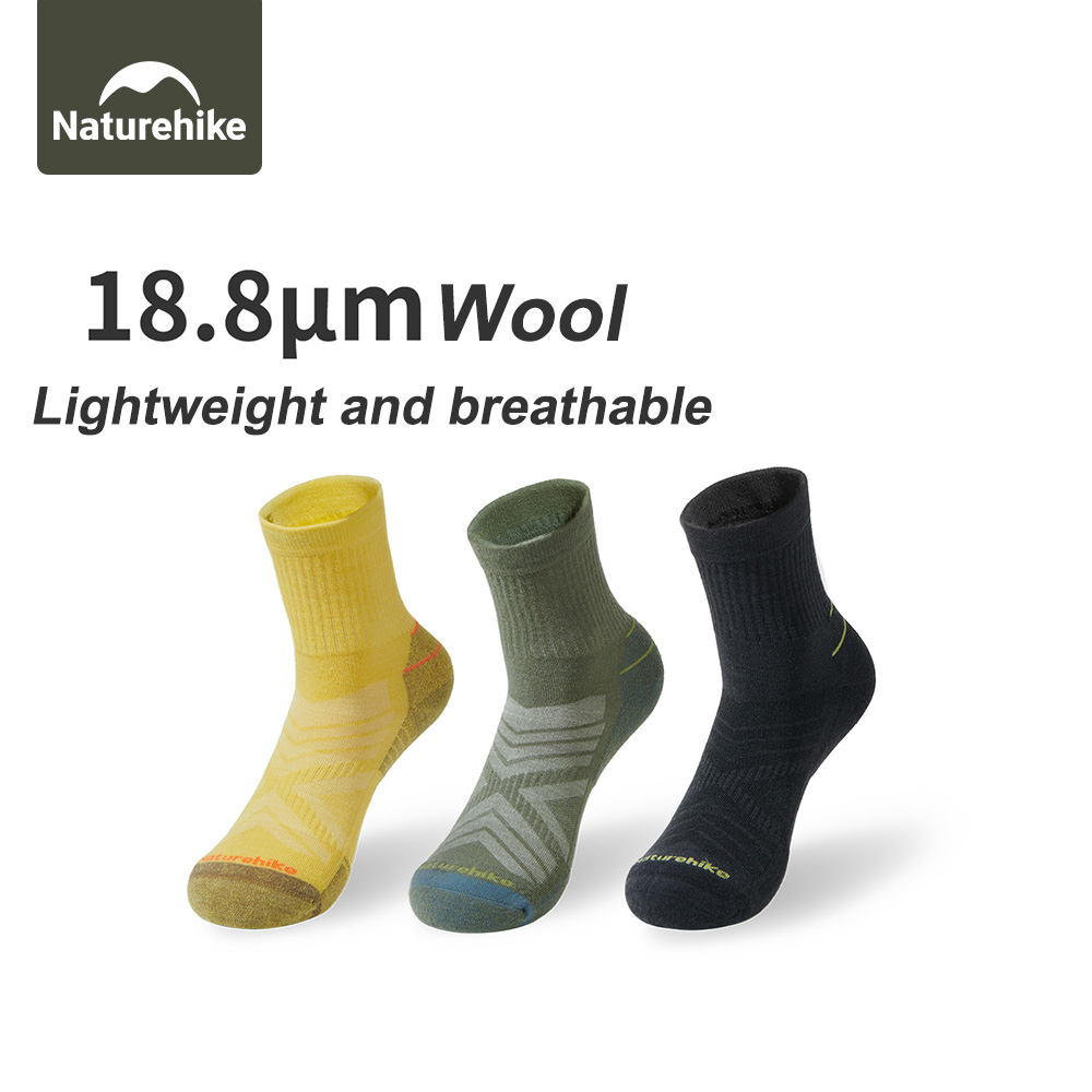 Wool Hiking Sock - เนเจอร์ไฮค์ถุงเท้ากีฬา ถุงเท้าผู้ชาย ถุงเท้าวิ่ง ถุงเท้าผู้หญิง ถุงเท้าขนสัตว์ ดูดซับแรงกระแทก