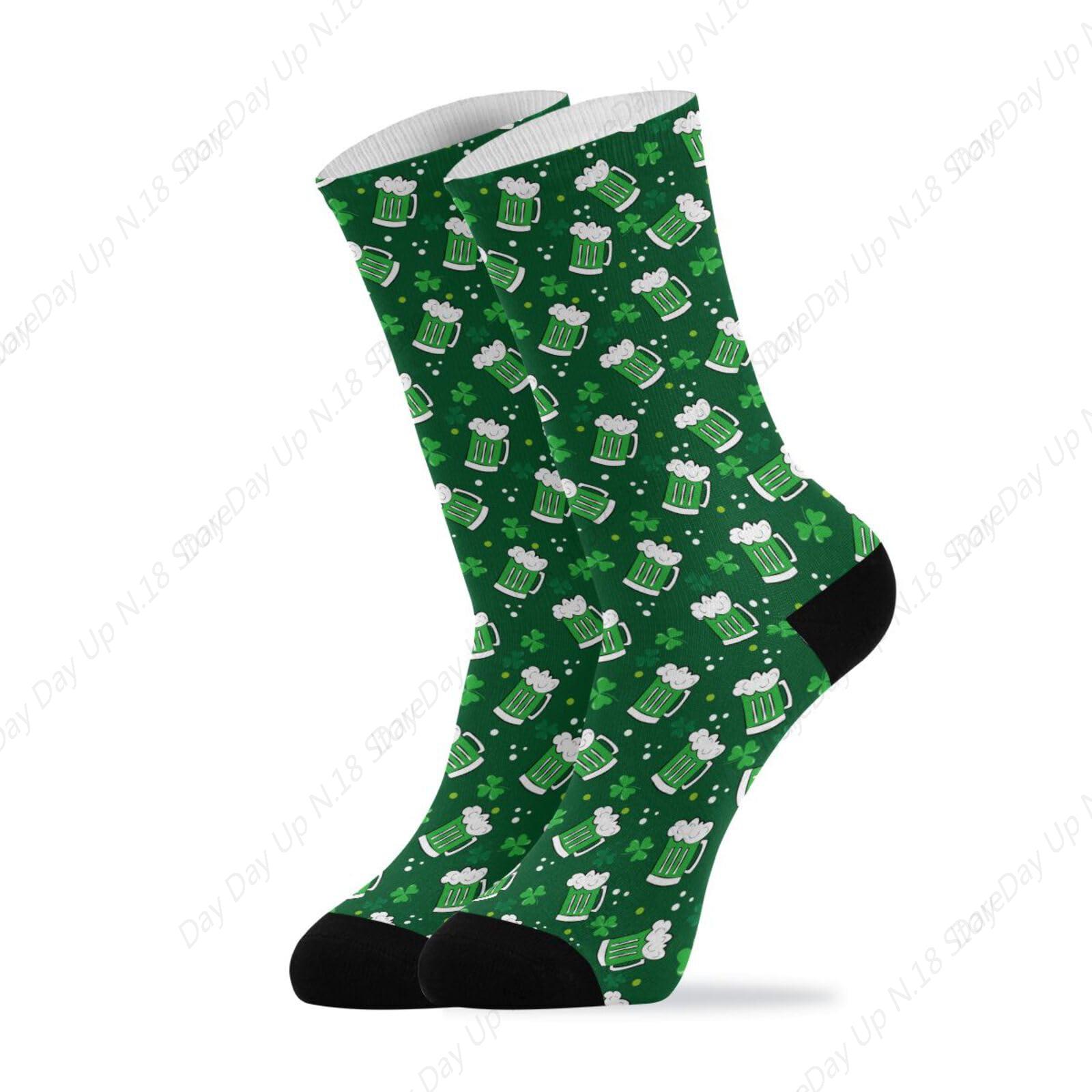 Cotton Crew Sock Pack - สีเขียว Clover Leaf Beer St. Patrick's