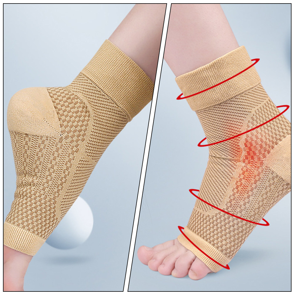 Ankle Brace Sock - ถุงเท้ารัดข้อเท้าแบบบีบอัดสำหรับผู้หญิง 1 คู่ ช่วยบรรเทาอาการปวดจากโรคพังผืดฝ่าเท้า อาการเคล็ดขัดยอก รองรับการเคลื่อนไหวขณะเล่นกีฬา