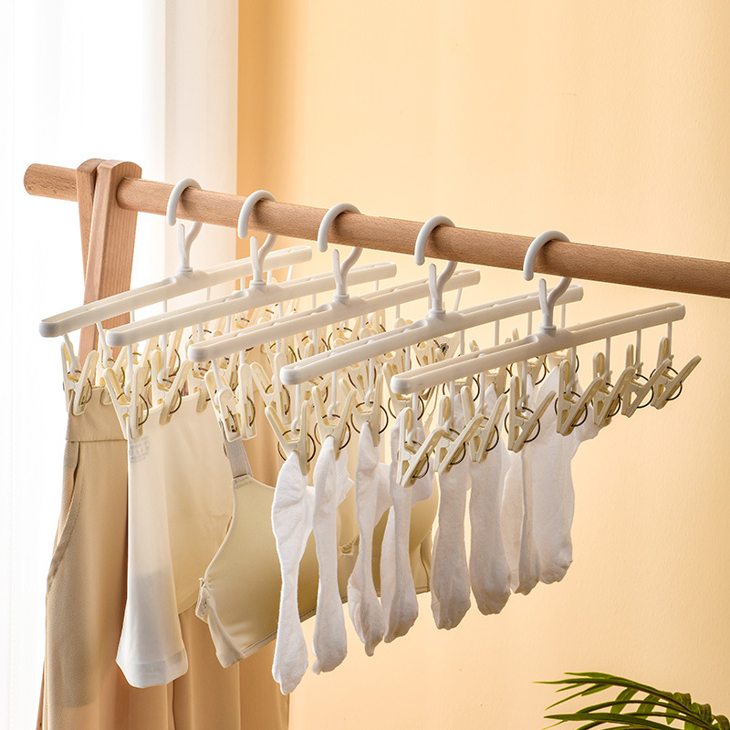 Sock Organizer Tray - ราวตากอเนกประสงค์พร้อมคลิปราวตากนักเรียน, ที่ใส่ถุงเท้ากันลื่นที่ตากผ้าสำหรับใช้ในครัวเรือน3438