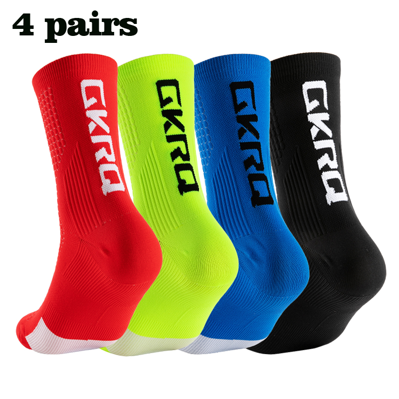 Compression Sock Medical - GKRQ 4 คู่ 2025 ใหม่ถุงเท้าขี่จักรยานจักรยานพยาบาลการบีบอัดจักรยานวิ่ง Mtb