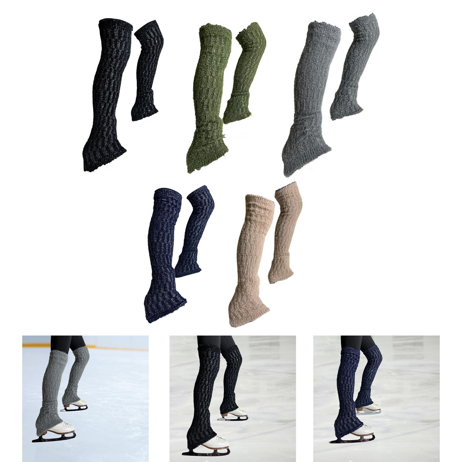 Thermal Sock Winter - ถุงเท้าสเก็ตน้ำแข็งแบบยาวสำหรับฝึกซ้อม ถักลายเคเบิล ให้ความอบอุ่น เหมาะสำหรับผู้หญิง ออกกำลังกายในฤดูหนาว