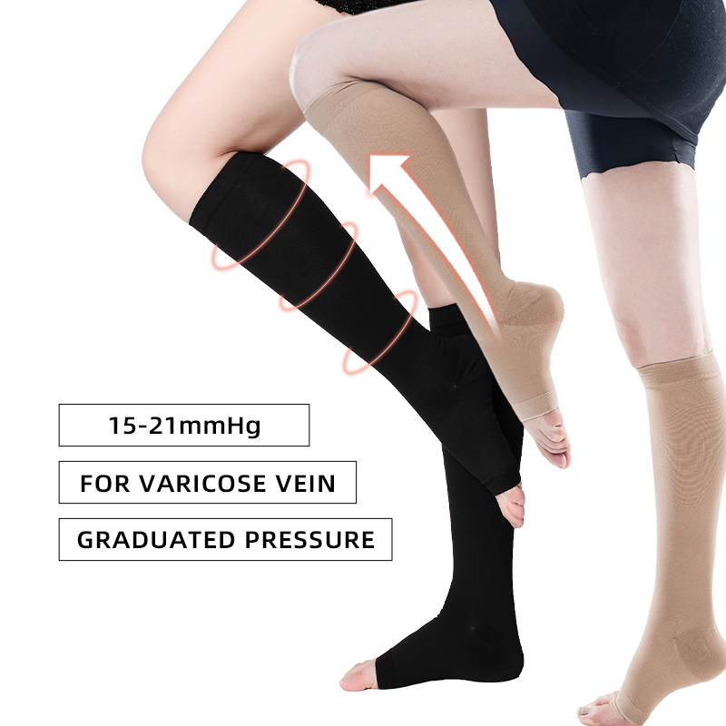 Compression Sock Medical - S-5XL รัดน่องทางการแพทย์2ชิ้น/คู่ถุงเท้าสายรัดขาเส้นเลือดขอดระบายอากาศได้สำหรับวิ่งฟุตบอล15-21 mmHg