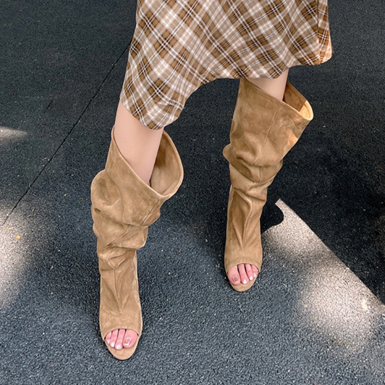 AIYKAZYSDL แปลก Wedge Heel Pee - Knee High Sock Women บทวิจารณ์และราคา