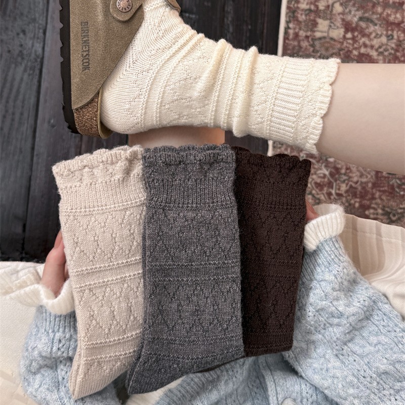 ถุงเท้าบูทสีขาวน้ำนมพร้อมขอบลู - Boot Sock Slouchy บทวิจารณ์และราคา