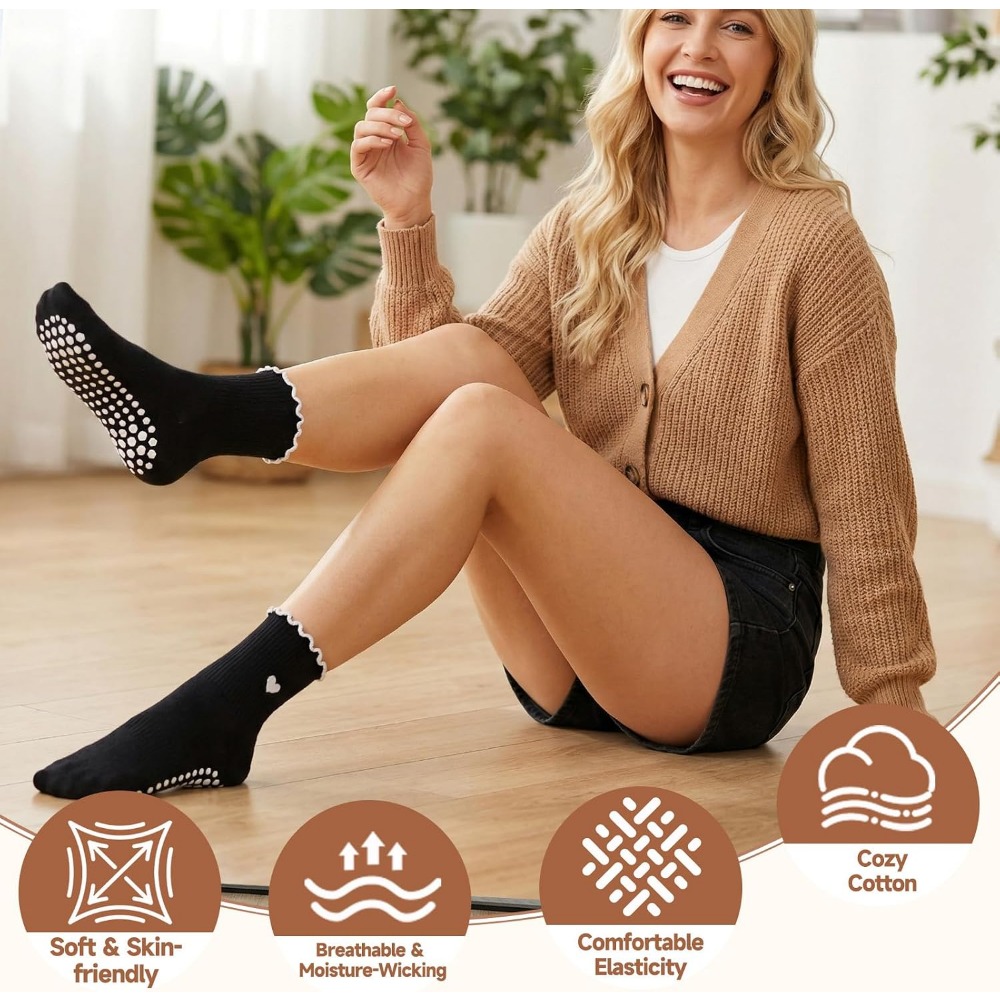 ถุงเท้าโยคะสุดเก๋พร้อมแผ่นกันล - Grip Sock Yoga บทวิจารณ์และราคา
