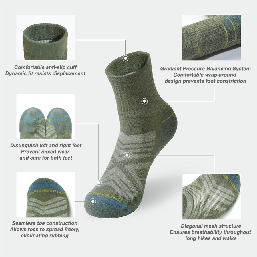 เนเจอร์ไฮค์ถุงเท้ากีฬา ถุงเท้า - Wool Hiking Sock บทวิจารณ์และราคา