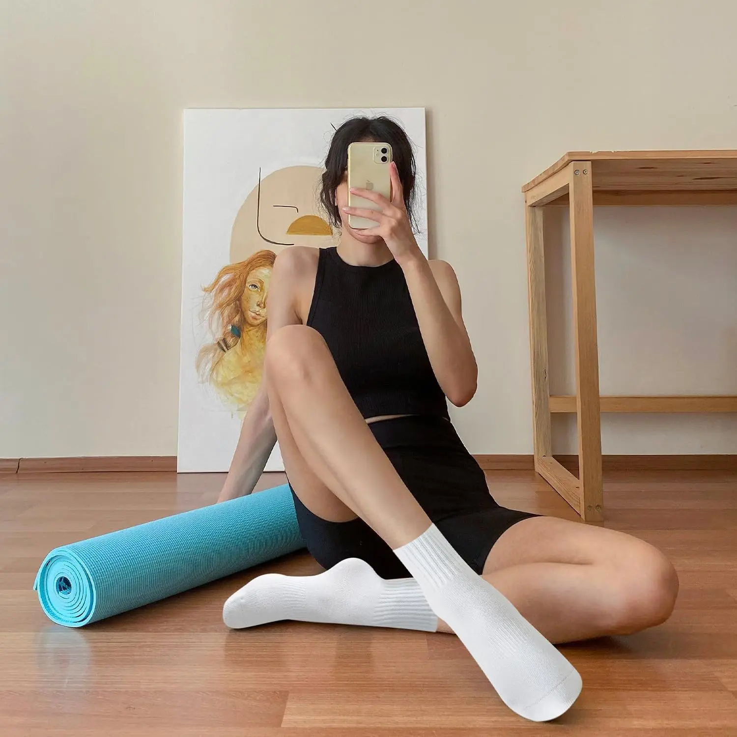 ถุงเท้าโยคะสำหรับผู้หญิง 4 คู่ - Grip Sock Yoga บทวิจารณ์และราคา