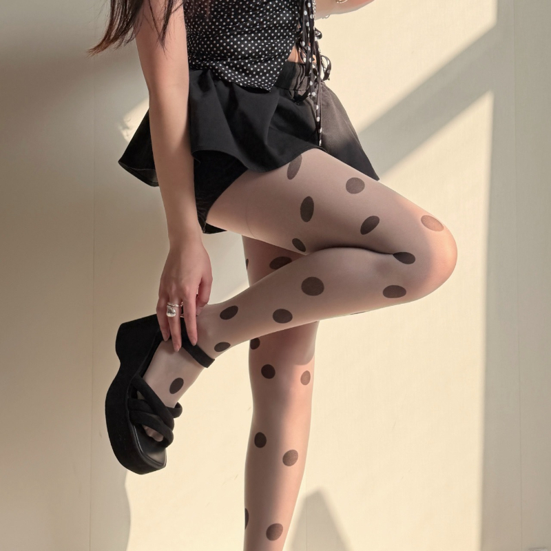 ถุงน่องลายจุดสไตล์เรโทรสำหรับผ - Tights Pantyhose Sheer บทวิจารณ์และราคา