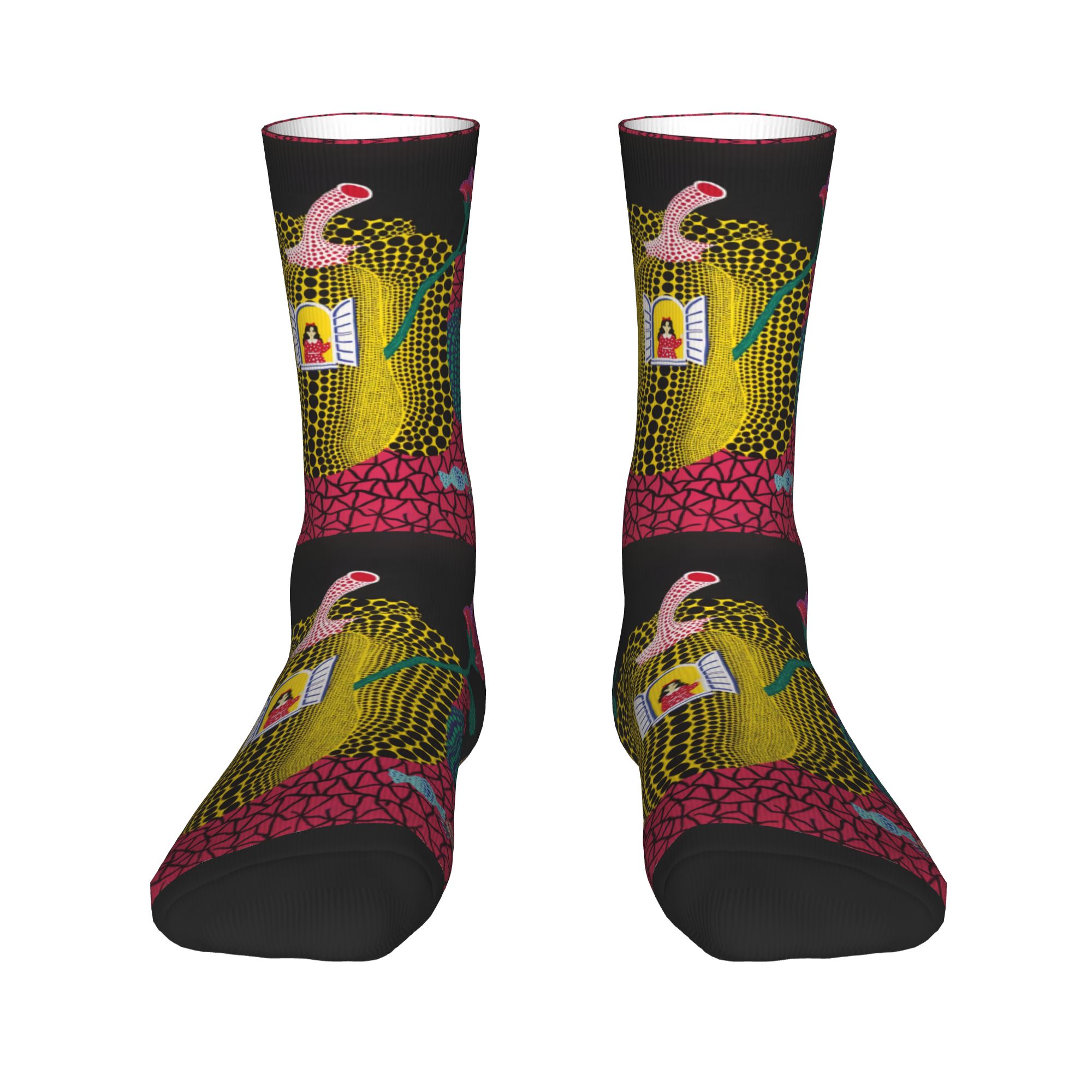ถุงเท้าลายภาพวาดนามธรรมของยาโย - Dress Sock Men บทวิจารณ์และราคา