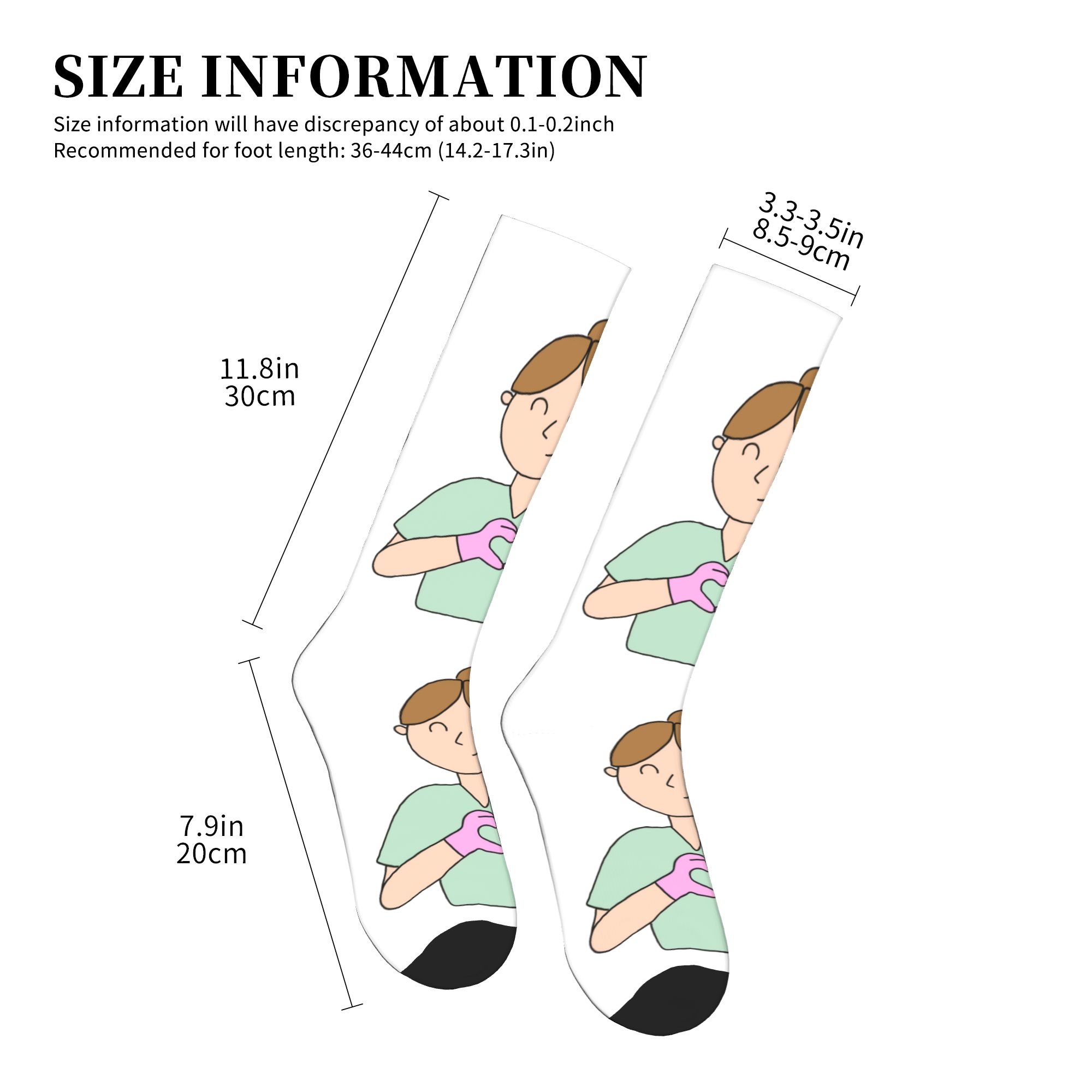 ถุงเท้าฮาราจูกุ ลายพิมพ์น่ารัก - Compression Sock Medical บทวิจารณ์และราคา