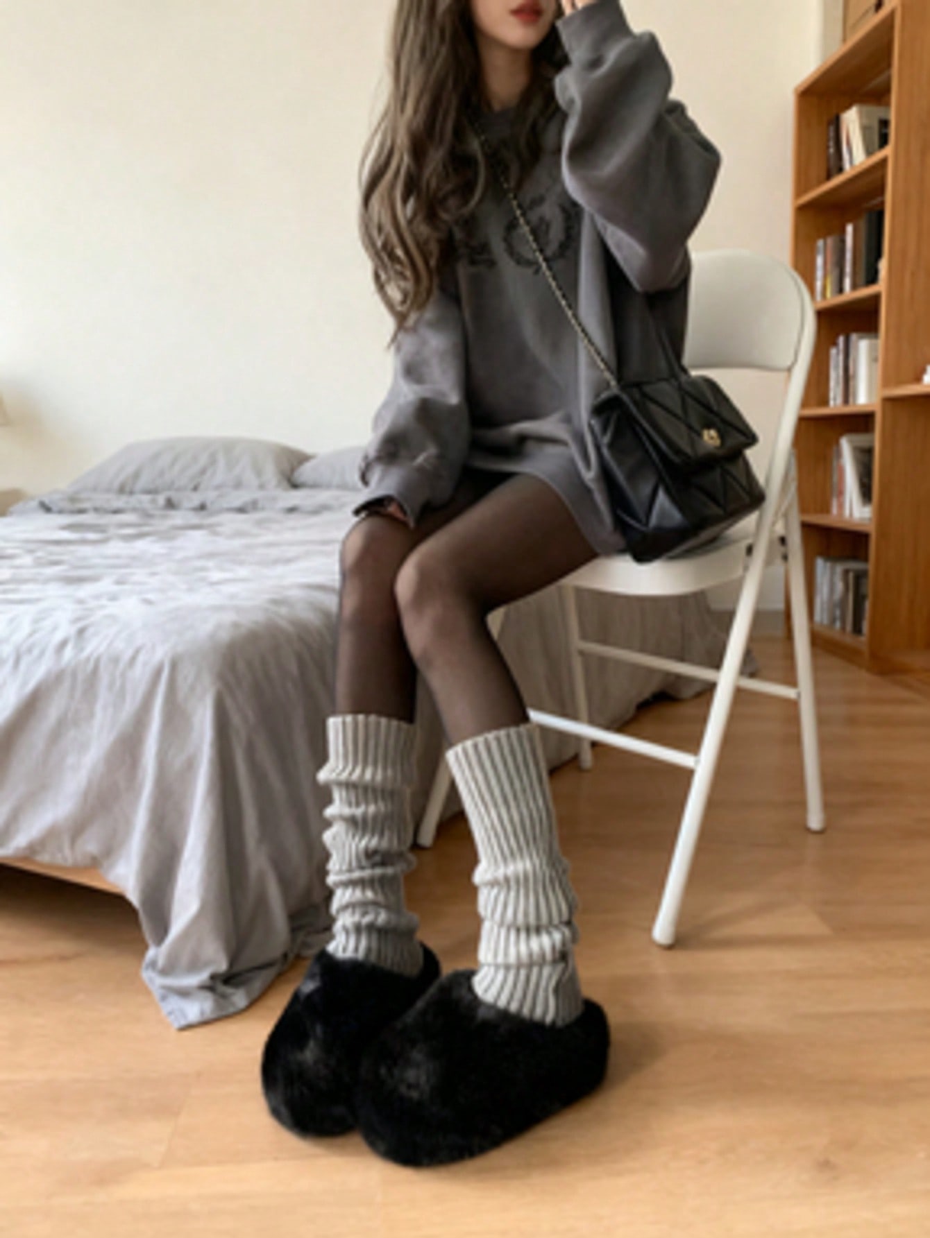ถุงเท้ากันหนาวแบบยาว 70 ซม. 2  - Boot Sock Slouchy บทวิจารณ์และราคา