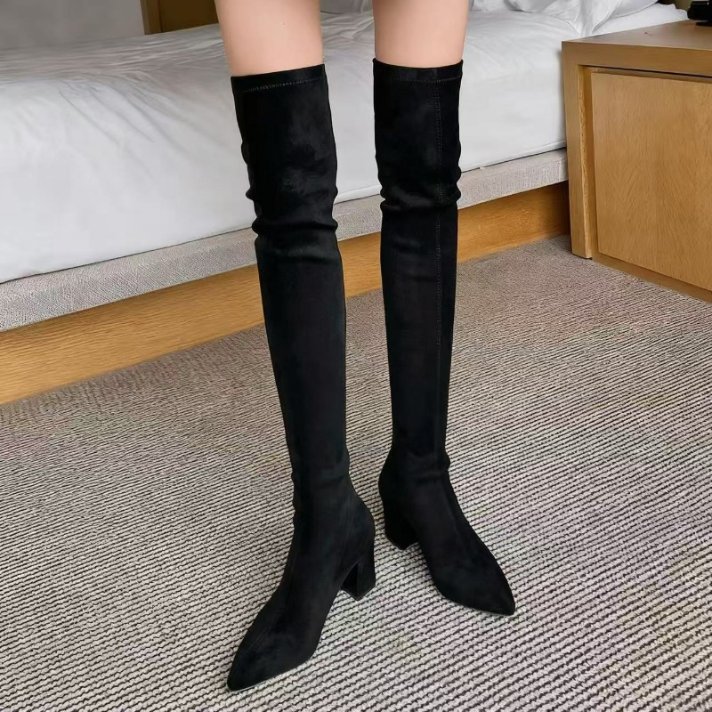 รองเท้าบูทผู้หญิงแบบเซ็กซี่ ปล - Knee High Sock Women บทวิจารณ์และราคา