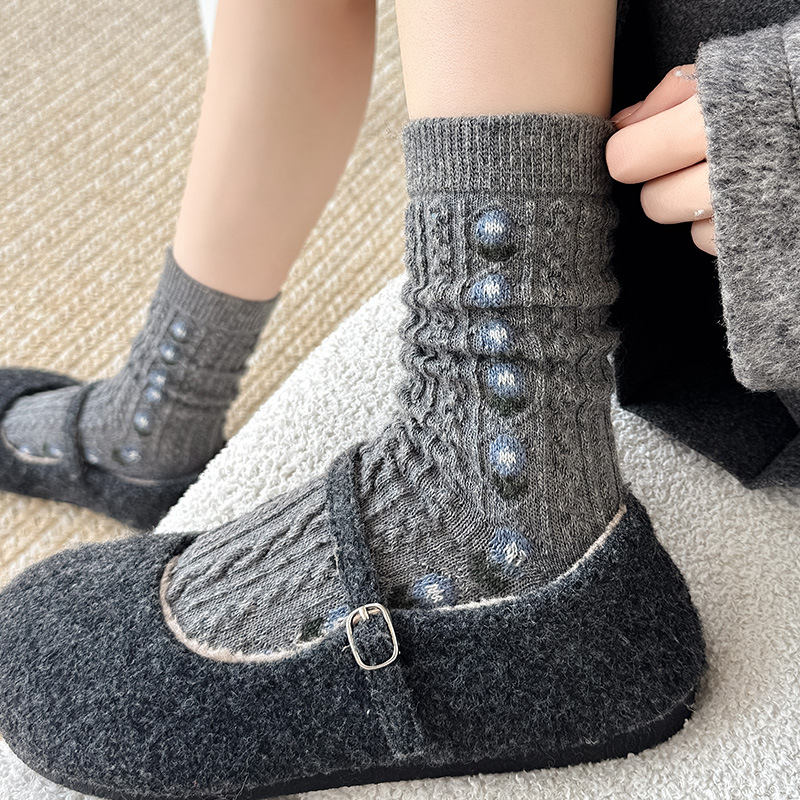 ถุงเท้าขนสัตว์ลายดอกไม้สไตล์เก - Boot Sock Slouchy บทวิจารณ์และราคา
