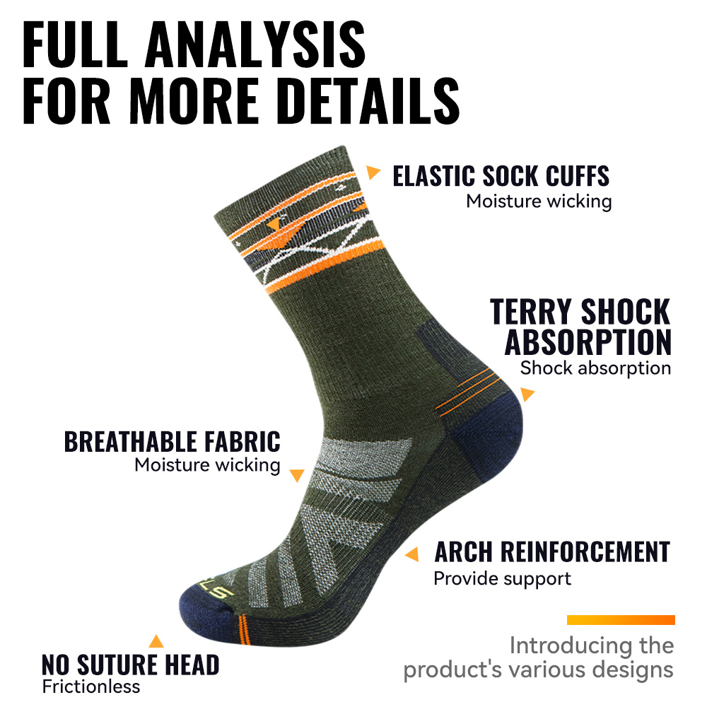 WRELS 1/2/3 คู่ถุงเท้าเดินป่าข - Wool Hiking Sock บทวิจารณ์และราคา