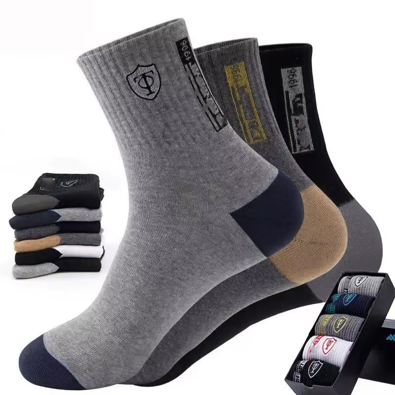 ถุงเท้ากีฬาผ้าฝ้ายระบายอากาศ10 - Dress Sock Men บทวิจารณ์และราคา