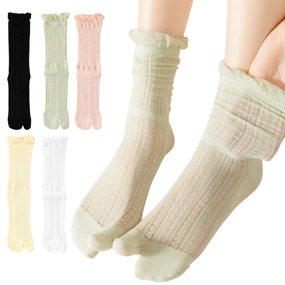 ถุงเท้าสไตล์ฮาราจูกุ 1 คู่ ผ้า - Toe Sock Split บทวิจารณ์และราคา